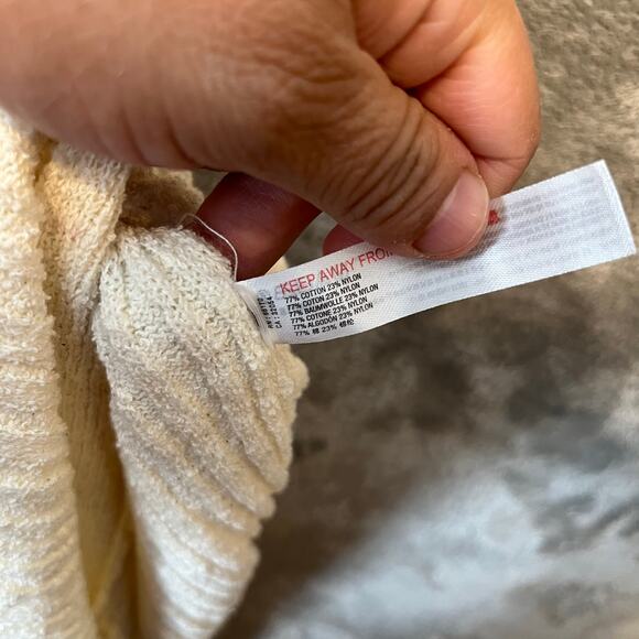 Free People Beach Size Large Riding Waves Knit Midi Dress Button Down Cream - Picture 8 of 8